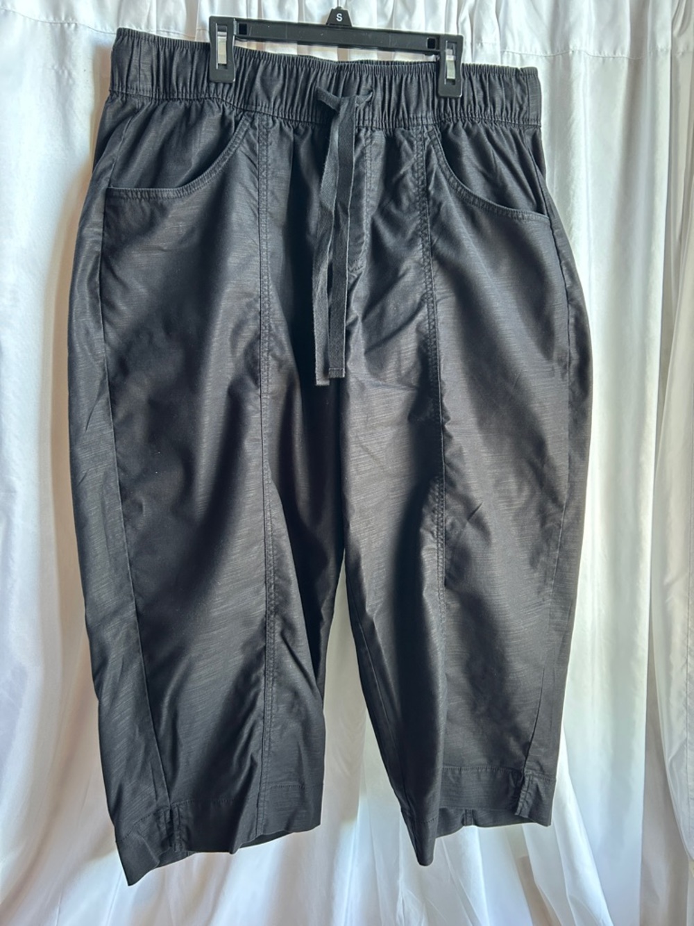 Lane Bryant Black Cropped Drawstring Waist Pants